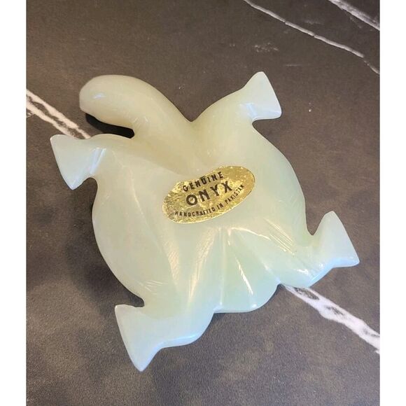 Onyx Stone Hand Carved Polished Turtle Figurine Paperweight GUC Home Décor - Picture 5 of 9